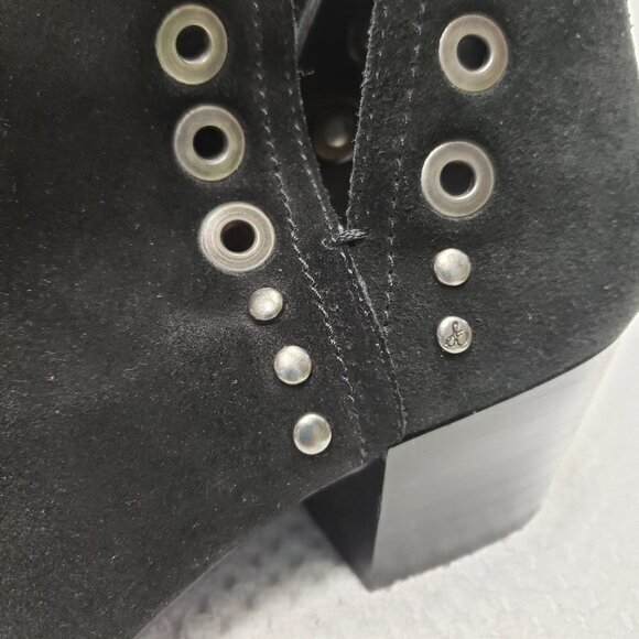 Sam Edelman Rubin Studded Womens Ankle Boots Size 6 Black Suede Leather Used - Picture 8 of 11